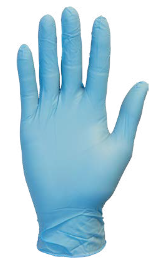 3.7 MIL, BLUE POWDERED NITRILE GLOVE (SIZE LARGE)